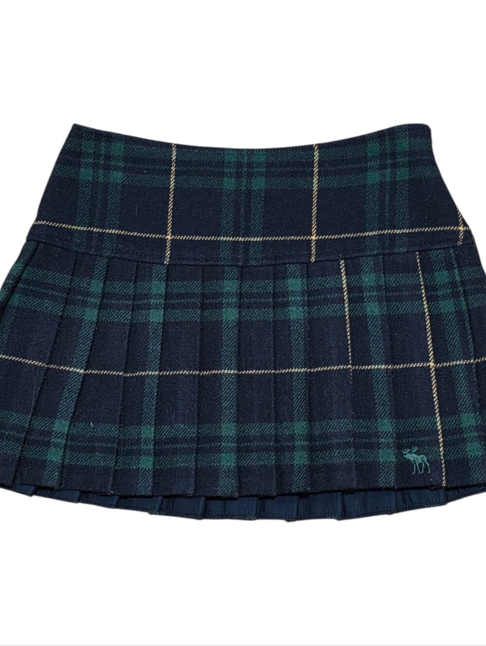 Abercrombie vintage plaid pleated wool blend miniskirt with side zipper